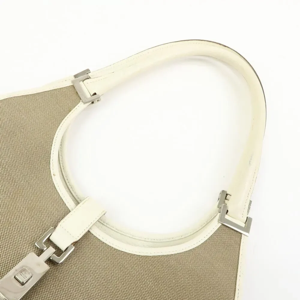Gucci Jackie Canvas & Leather Hobo Bag Beige